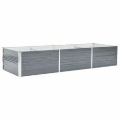 VidaXL Lit surélevé de jardin Acier galvanisé 240x80x45 cm Gris