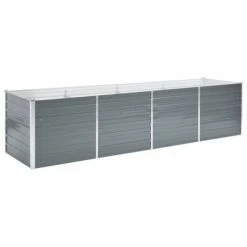 VidaXL Lit surélevé de jardin Acier galvanisé 320x80x77 cm Gris