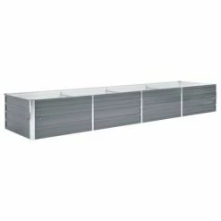 VidaXL Lit surélevé de jardin Acier galvanisé 320x80x45 cm Gris