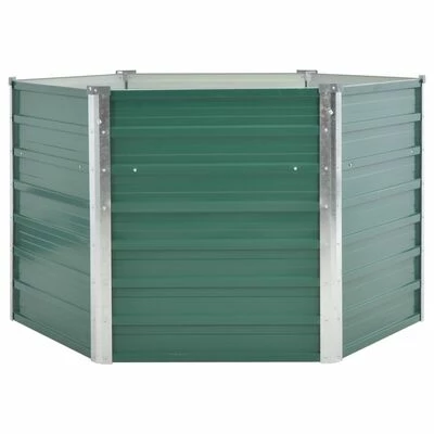 VidaXL Lit surélevé de jardin Acier galvanisé 129x129x77 cm Vert 2 VidaXL Lit surélevé de jardin Acier galvanisé 129x129x77 cm Vert – Image 2