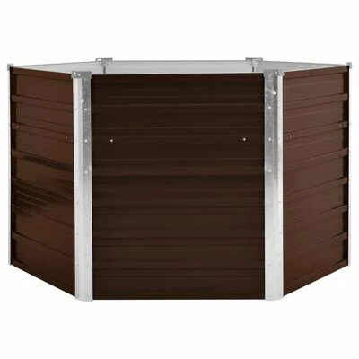 VidaXL Lit surélevé de jardin Marron 129x129x77 cm Acier galvanisé 2 VidaXL Lit surélevé de jardin Marron 129x129x77 cm Acier galvanisé – Image 2