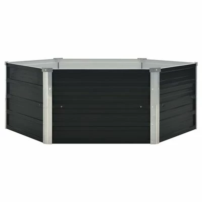 VidaXL Jardinière surélevée Anthracite 129x129x45 cm Acier galvanisé 2 VidaXL Jardinière surélevée Anthracite 129x129x45 cm Acier galvanisé – Image 2