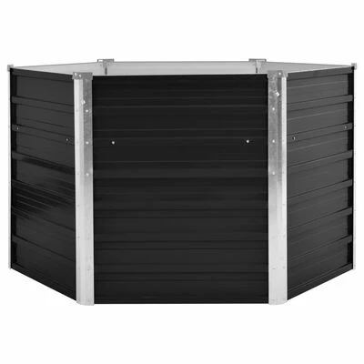 VidaXL Lit surélevé de jardin Anthracite 129x129x77 cm Acier galvanisé 2 VidaXL Lit surélevé de jardin Anthracite 129x129x77 cm Acier galvanisé – Image 2