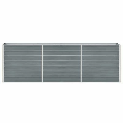 VidaXL Lit surélevé de jardin Acier galvanisé 240x40x77 cm Gris 2 VidaXL Lit surélevé de jardin Acier galvanisé 240x40x77 cm Gris – Image 2