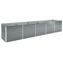 VidaXL Lit surélevé de jardin Acier galvanisé 400x80x45 cm Gris
