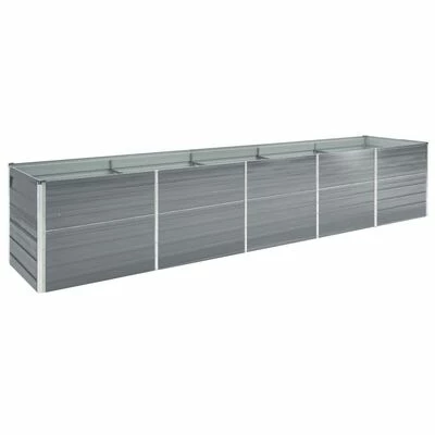 VidaXL Lit surélevé de jardin Acier galvanisé 400x80x45 cm Gris 1 VidaXL Lit surélevé de jardin Acier galvanisé 400x80x45 cm Gris