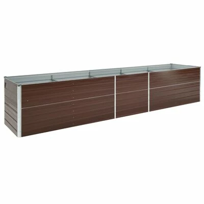 VidaXL Lit surélevé de jardin Acier galvanisé 400x80x45 cm Marron 1 VidaXL Lit surélevé de jardin Acier galvanisé 400x80x45 cm Marron