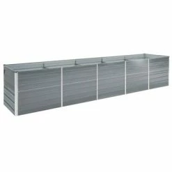VidaXL Lit surélevé de jardin Acier galvanisé 400x80x77 cm Gris