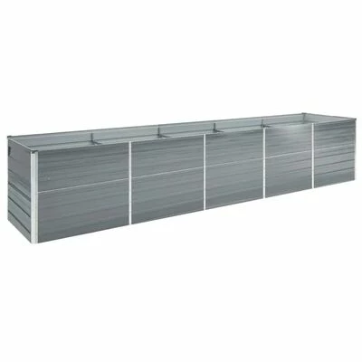 VidaXL Lit surélevé de jardin Acier galvanisé 400x80x77 cm Gris 1 VidaXL Lit surélevé de jardin Acier galvanisé 400x80x77 cm Gris