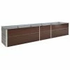 VidaXL Lit surélevé de jardin Acier galvanisé 400x80x77 cm Marron