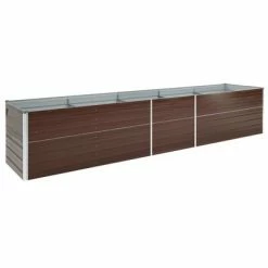 VidaXL Lit surélevé de jardin Acier galvanisé 400x80x77 cm Marron