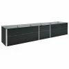 VidaXL Lit surélevé de jardin Acier galvanisé 400x80x77 cm Anthracite