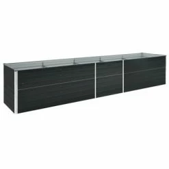 VidaXL Lit surélevé de jardin Acier galvanisé 400x80x77 cm Anthracite