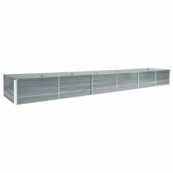 VidaXL Lit surélevé de jardin Acier galvanisé 480x80x45 cm Gris