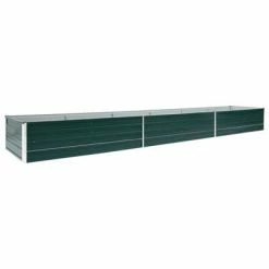 VidaXL Lit surélevé de jardin Acier galvanisé 480x80x45 cm Vert