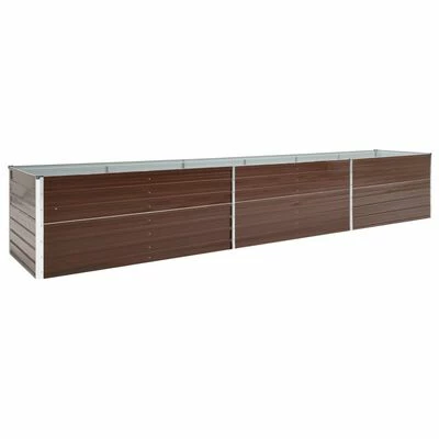 VidaXL Lit surélevé de jardin Acier galvanisé 480x80x77 cm Marron 1 VidaXL Lit surélevé de jardin Acier galvanisé 480x80x77 cm Marron