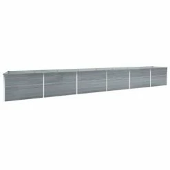 VidaXL Lit surélevé de jardin Acier galvanisé 600x80x77 cm Gris