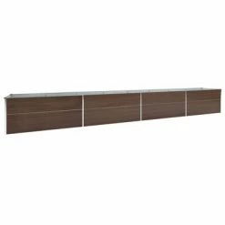 VidaXL Lit surélevé de jardin Acier galvanisé 600x80x77 cm Marron