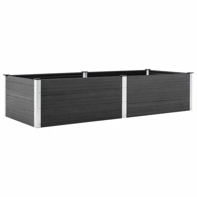 VidaXL Lit surélevé de jardin 250x100x54 cm WPC Gris 2 VidaXL Lit surélevé de jardin 250x100x54 cm WPC Gris – Image 2