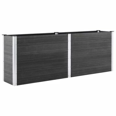 VidaXL Lit surélevé de jardin 250x100x91 cm WPC Gris 2 VidaXL Lit surélevé de jardin 250x100x91 cm WPC Gris – Image 2