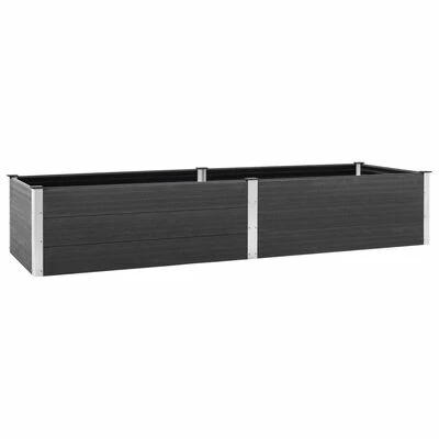 VidaXL Lit surélevé de jardin 300x100x54 cm WPC Gris 2 VidaXL Lit surélevé de jardin 300x100x54 cm WPC Gris – Image 2
