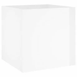 VidaXL Jardinière Blanc brillant 40x40x40 cm Bois d'ingénierie
