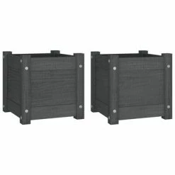 VidaXL Jardinières d'extérieur 2 pcs Gris 31x31x31 cm Bois de pin