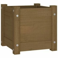 VidaXL Jardinière extérieur Marron miel 31x31x31 cm Bois de pin massif