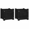 VidaXL Jardinières d'extérieur 2 pcs Noir 31x31x31 cm Bois de pin