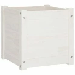 VidaXL Jardinière Blanc 40x40x40 cm Bois de pin massif