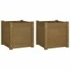 VidaXL Jardinières d'extérieur 2 pcs Marron miel 40x40x40cm Pin massif