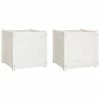 VidaXL Jardinières 2 pcs Blanc 50x50x50 cm Bois de pin massif