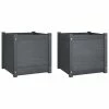 VidaXL Jardinières 2 pcs Gris 50x50x50 cm Bois de pin massif