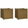 VidaXL Jardinières 2 pcs Marron miel 50x50x50 cm Bois de pin massif