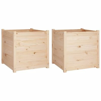 VidaXL Jardinières d'extérieur 2 pcs 60x60x60 cm Bois de pin massif 1 VidaXL Jardinières d'extérieur 2 pcs 60x60x60 cm Bois de pin massif