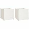VidaXL Jardinières d'extérieur 2 pcs Blanc 60x60x60 cm Bois de pin