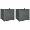 VidaXL Jardinières d'extérieur 2pcs Gris 60x60x60cm Bois de pin massif