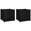 VidaXL Jardinières d'extérieur 2pcs Noir 60x60x60cm Bois de pin massif