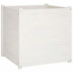 VidaXL Jardinière d'extérieur Blanc 70x70x70 cm Bois de pin massif