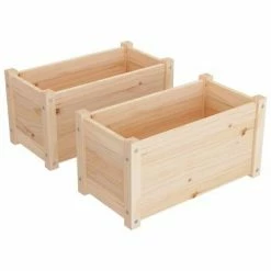 Pots & cache-pots Soldes 2022 24 VidaXL Jardinières d'extérieur 2 pcs 60x31x31 cm Bois de pin massif