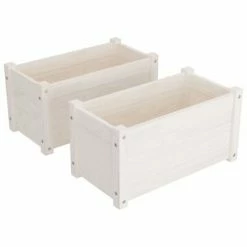 VidaXL Jardinières d'extérieur 2 pcs Blanc 60x31x31 cm Bois de pin
