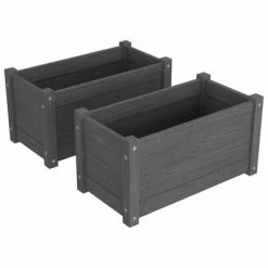 VidaXL Jardinières 2 pcs Gris 60x31x31 cm Bois de pin massif