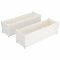 VidaXL Jardinières 2 pcs Blanc 100x31x31 cm Bois de pin massif