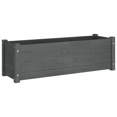VidaXL Jardinière d'extérieur Gris 100x31x31 cm Bois de pin massif 1 VidaXL Jardinière d'extérieur Gris 100x31x31 cm Bois de pin massif