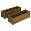 VidaXL Jardinières 2 pcs Marron miel 100x31x31 cm Bois de pin massif