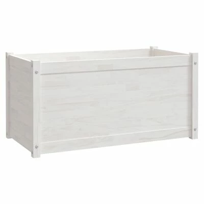 VidaXL Jardinière Blanc 100x50x50 cm Bois de pin massif 1 VidaXL Jardinière Blanc 100x50x50 cm Bois de pin massif