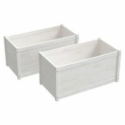 VidaXL Jardinières 2 pcs Blanc 100x50x50 cm Bois de pin massif
