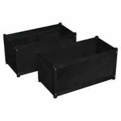 VidaXL Jardinières 2 pcs Noir 100x50x50 cm Bois de pin massif