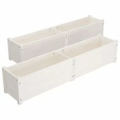 VidaXL Lits surélevés de jardin 2 pcs Blanc 150x31x31cm Bois de sapin