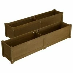 VidaXL Lits surélevés de jardin 2 pcs Marron miel Bois de sapin massif